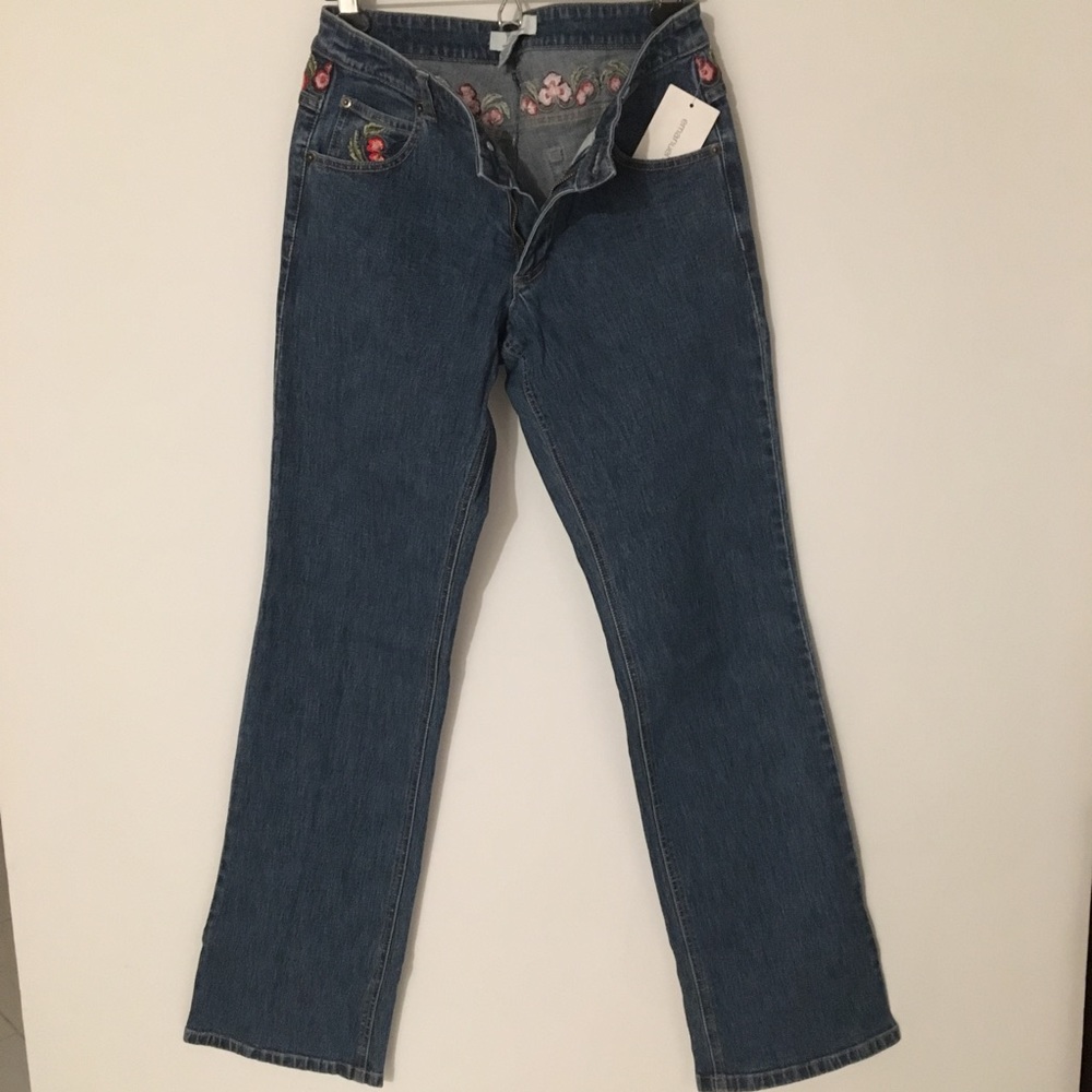 Emanuel Ungaro floral embroidered mom jeans